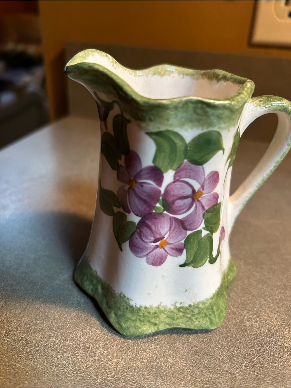 Vintage Cash Family Hand-Painted Floral Ceramic Pitcher